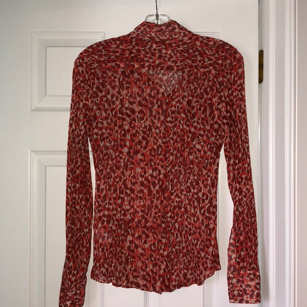 Sheer leopard button down - Picture 2 of 2